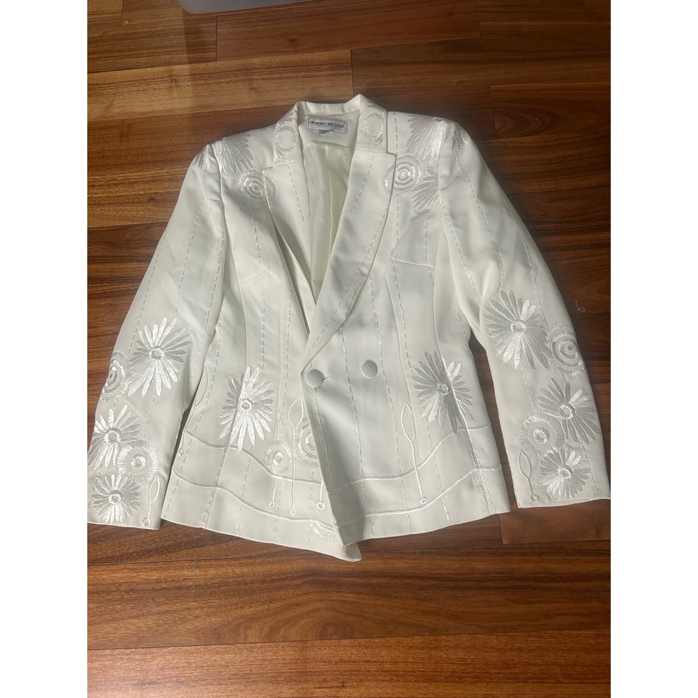 John Meyer unique Embroidered Floral Blazer Jacket business casual